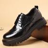 Fashion Men Formal Business Thick Soled Lace-up Oxford Brogues Shoes Luxury Men's Dress Shoes Male Casual Leather Wedding Party Loafers