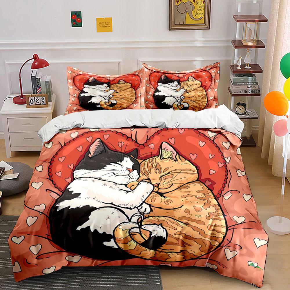 Cartoon Dog Heroes Print Set Bedding Duvet Cover Set Duvet Cover Pillowcases (1*Duvet Cover 2*Pillowcases, without duvet insert)