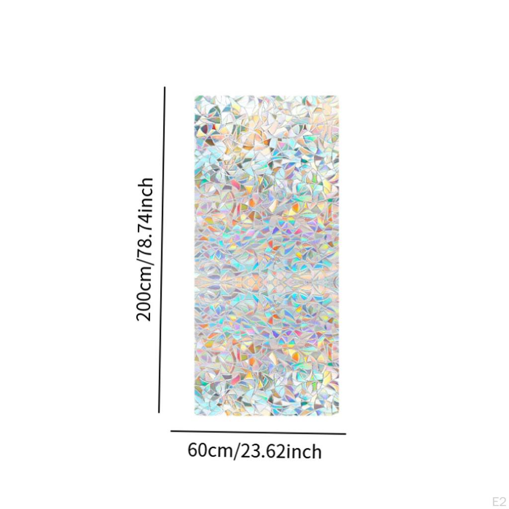 Window Privacy Film Sticker Easy To Apply Rainbow Effect Unique Static Cling Decorative Decal