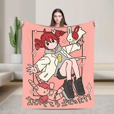 Kasane Teto Plush Blankets Anime Cute Awesome Throw Blanket for Home 125*100cm Plush Thin Quilt
