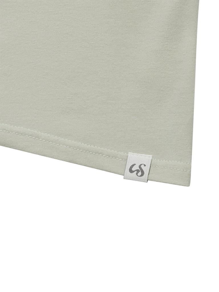 Eogeulliswedou Asymmetrical Button Shoulder Top (Green)