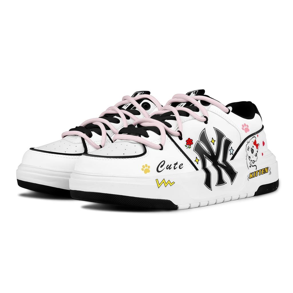MLB Chunky Liner Soft And Cute Kitten Slip Resistant Slip Resistant Low top Chunky Sneakers Unisex Black White 3ASXCA12N-50WHS(Team1868- )