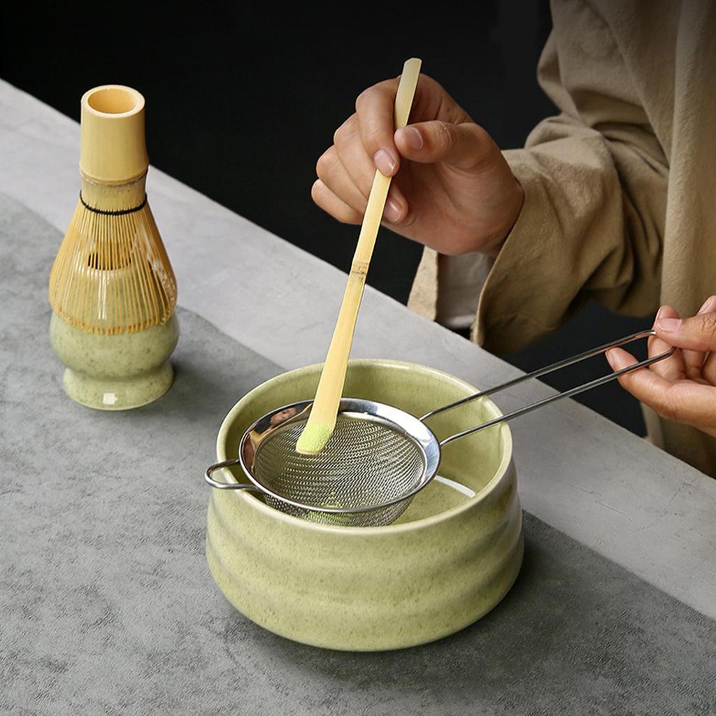 Matcha Whisk Set Handheld Matcha Starter Kit Comfortable Use Japanese Tea Making Aid for Dormitory Kitchen Shop Apartment