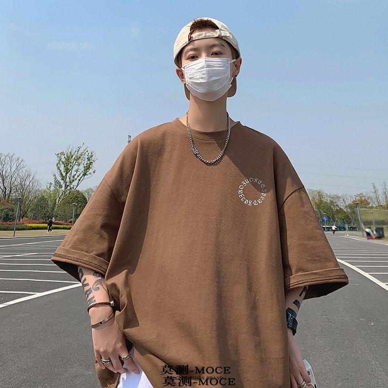 American Fashion Cotton Short-sleeved T-shirt Men's Summer T-shirt Loose Half-sleeve Teenage Top Clothes