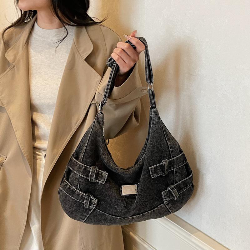 Denim Shoulder Bag Large Capacity Women's Crossbody Bag Commuter Tote Bag Mother Bag