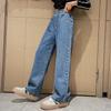 Mädchen lockere Jeanshose Herbst Kinder lässige gerade lange Hose Teenager Schule große Kinder Weitbeinige Hose 5-14 Jahre