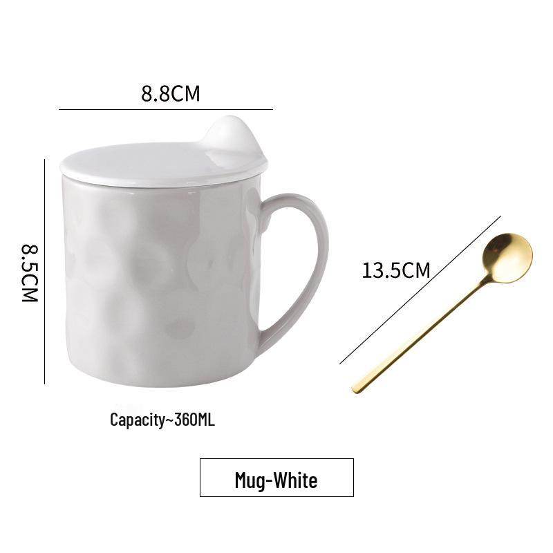 Retro Japanese Ceramic Mug with Lid, High-Temp Resistant, Large Capacity, Ideal Gift for Couples
