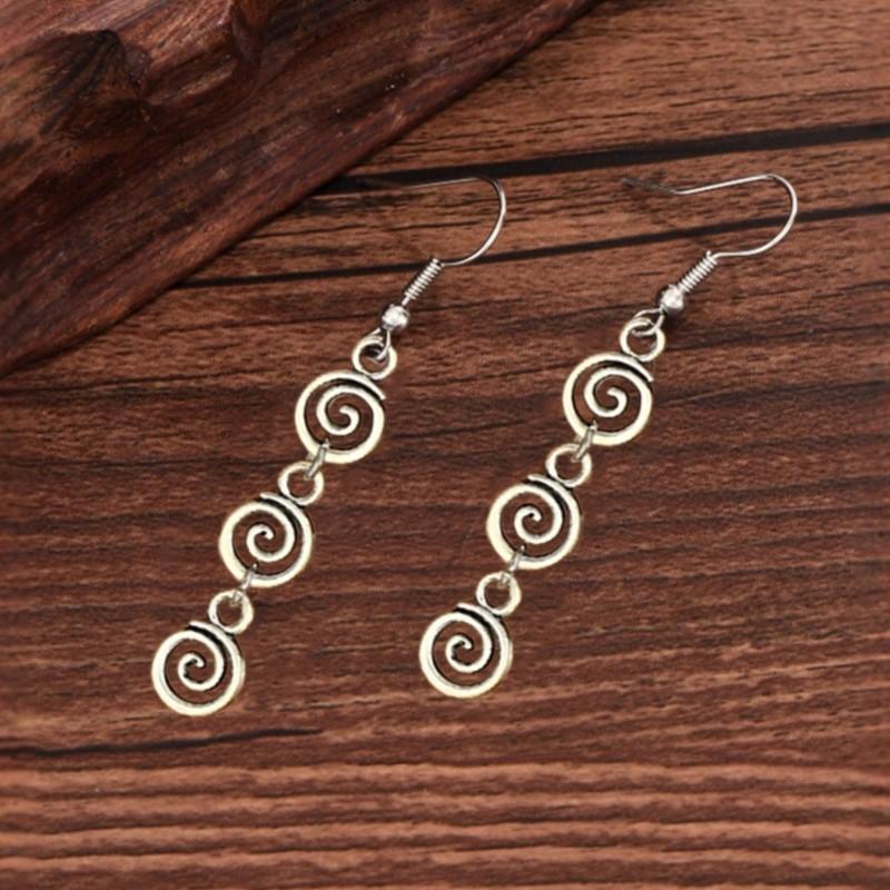 1 Paio di Orecchini Pendenti a Spirale Retrò per Donna Vintage Argento Minimalista Creativi Gioielli da Festa Regali