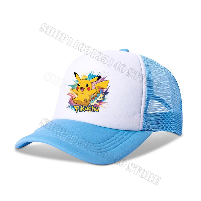 Pokemons Baseball Cap Anime Cartoon Printed Sunshade Peaked Caps Kids Adult Summer Breathable Sunhat Cute Boys Girls Mesh Hats