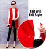 Women's Slim Fit Double-Breasted Vest with Shoulder Pads - Mid-Length, Sleeveless, Red or Black, Korean Style, for Spring and Autumn