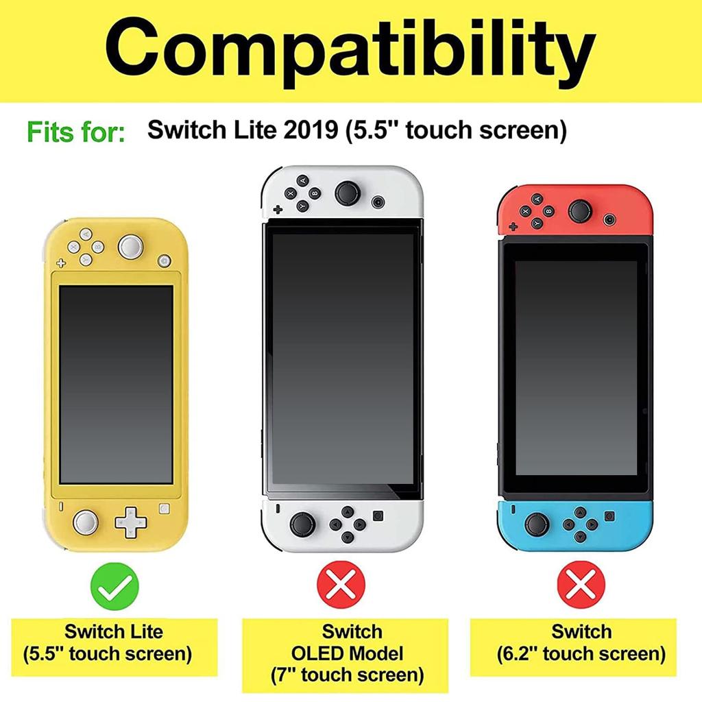 ProCase Flip Case für Nintendo Switch Lite (2019) – Schlanke, transparente, weiche TPU-Schutzhülle mit 2 Displayschutzfolien aus gehärtetem Glas