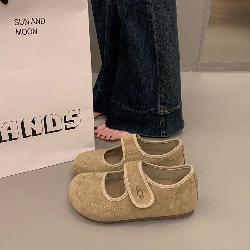 Platform women's new spring and summer ugly cute Velcro retro Mary Jane single shoes