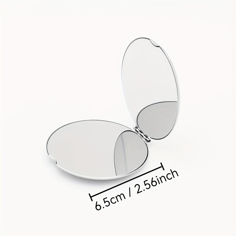 Portable Stainless Steel Mirror Sleek Silver Travel Makeup Mirror DoubleSided Personal Grooming Folding Mirror Daily Beauty Gift