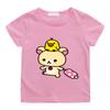 Rilakkuma Cartoon Print T-shirt 100% Cotton Kawaii Boys Girls Kids Clothing Short Sleeves Sports Manga Comic Cute Tees Summer