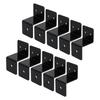 Pack Of 10 Z Shape Corner Brace Steel Black Coated Strong Furniture Brackets Quick Fixing for Shelves Cabinets