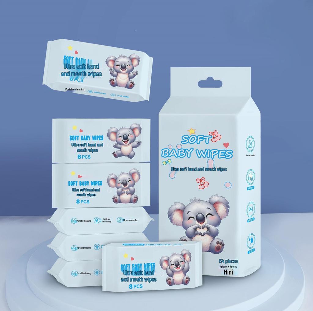 Portable Mini Baby Wipes: Disposable Hand & Mouth Cleaning for Infants & Toddlers