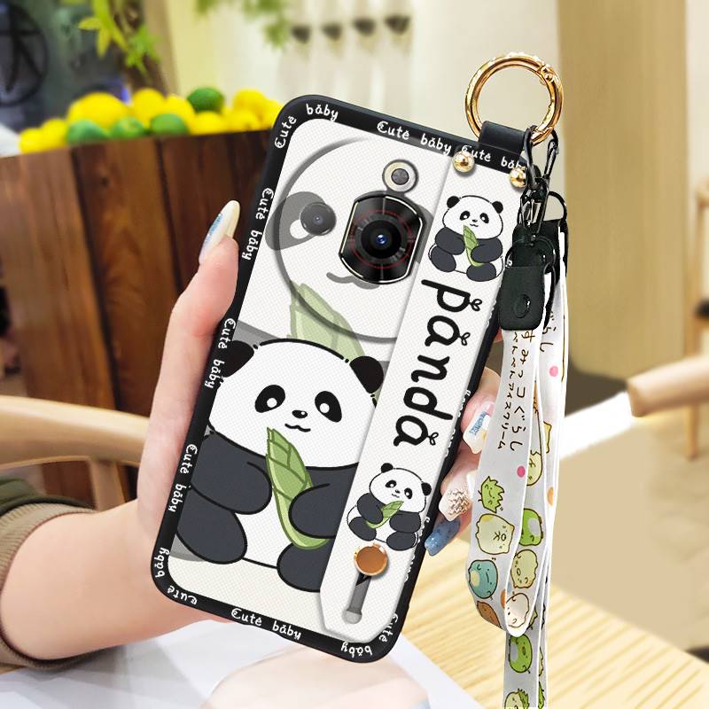 Ring Back Cover Phone Case For ZTE Nubia Focus Pro 5G Phone Holder Wrist Strap Silicone Shockproof Durable Anti-dust