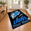 Detroit Lions Custom Name Personalized Rug Non‑Slip Doormat Floor Carpet Housewarming Birthday Gift for Family Friends
