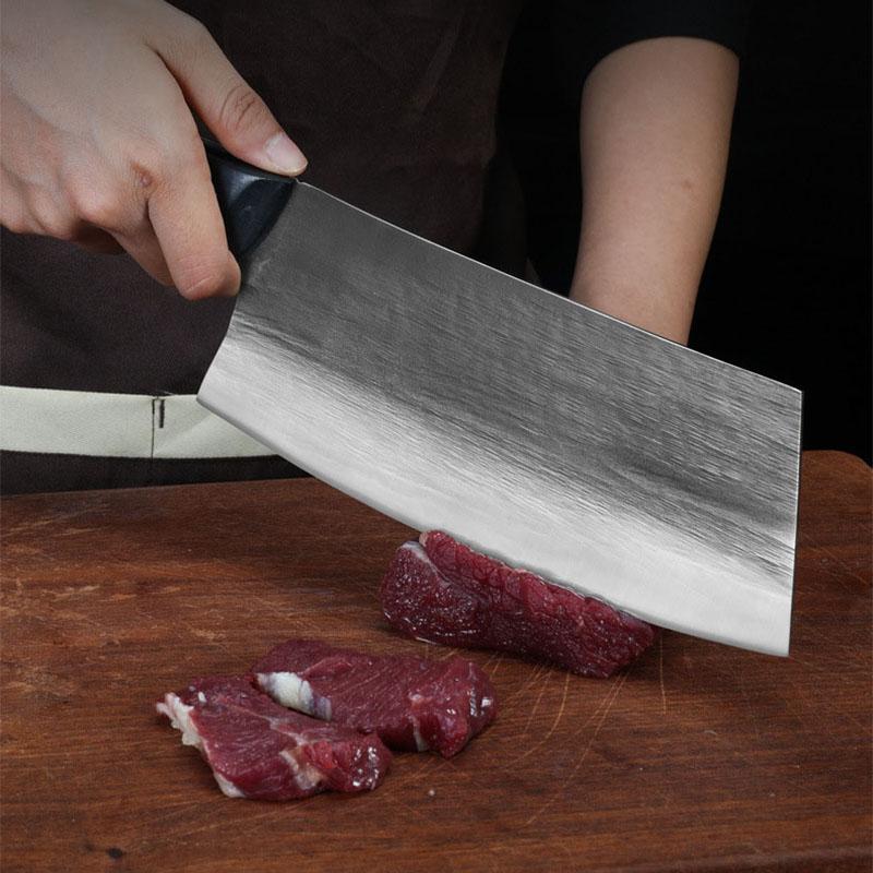 7.5 Inch Chinese Chef Knife Wood Handle Sharp Cleaver Slicing Handmade Forged Kitchen Knives For Cutting Vegetables And Meat