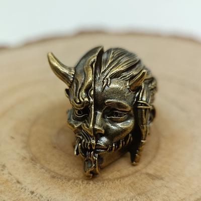 Raksasi Demon Brass Knife Beads EDC DIY Woven Bracelets Lanyard Key Chain Pendants Accessories Outdoor Tool Hangings Charms Gifts