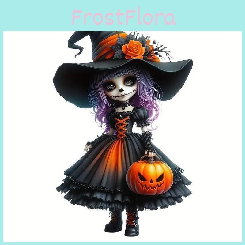 Acrylic Car Halloween Ornament Cute Witch Decor Auto Interior Tree Accessory