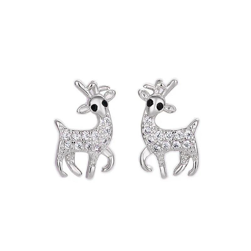 Sweet And Delicate Deer Stud Earrings, Christmas Fashion Holiday Earrings, Simple And Cute Earrings.