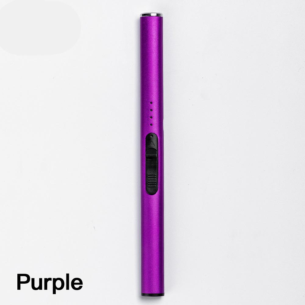 1Pc USB Electric Rechargeable Long Kitchen Lighter for Stovetop Windproof LED Plasma Arc Flameless Candle Unusual Lighter Gift