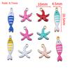 20pcs Stainless Steel Colorful Enamel Fish Charms Pendant Base DIY Ocean Necklace Earrings Jewelry Making Accessories Findings