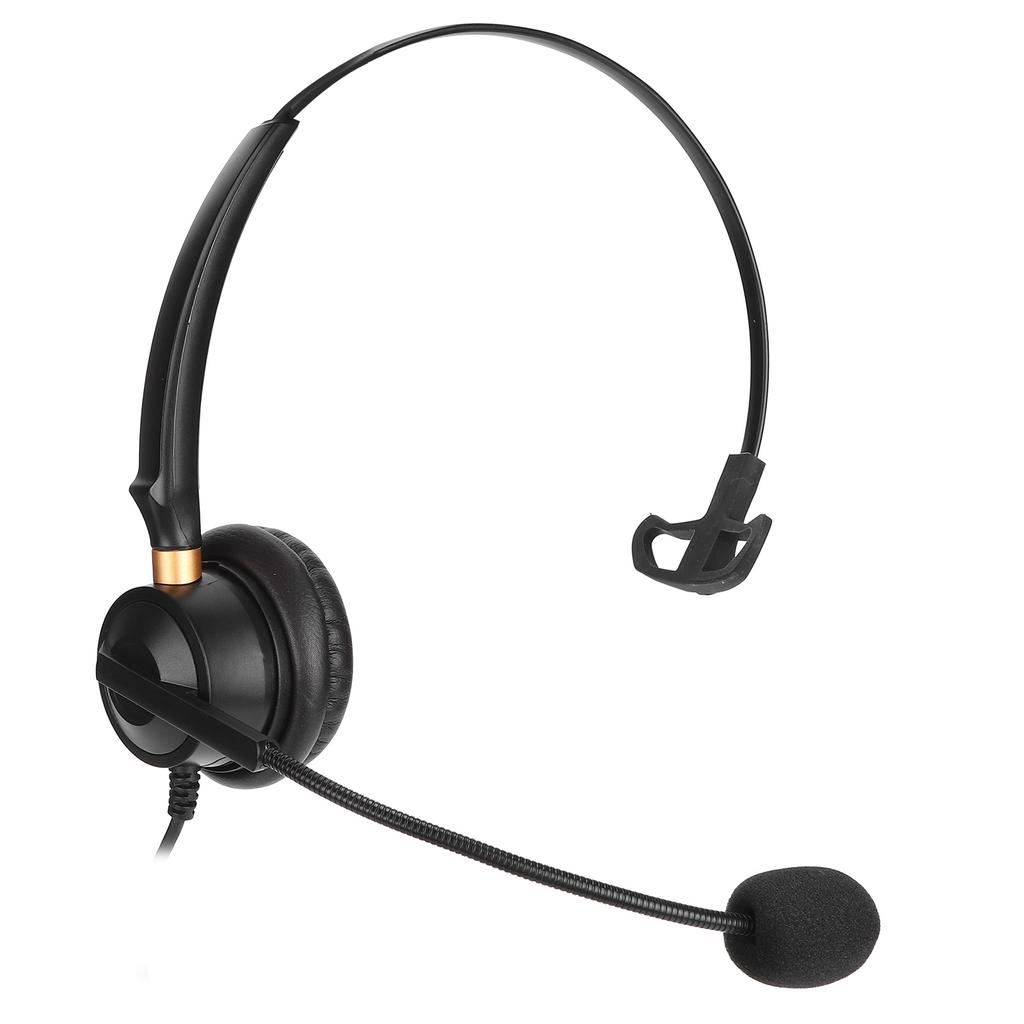 H600‑2.5 Telefonheadset 2,5 mm Enkelt Öra Kundtjänsthörlurar med Brusreducerande Mikrofon 2,5 mm Telefonheadset