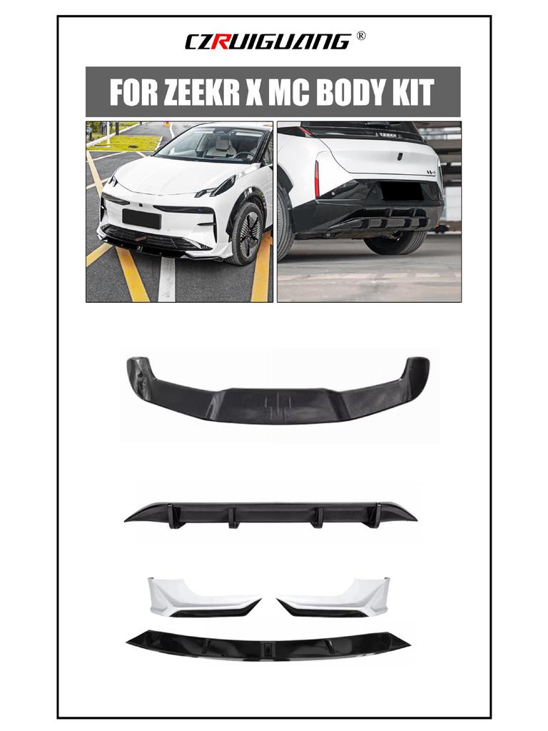 Zeekr X-MC 23 Body Kit: Front & Rear Splitters, Spoilers, Side Skirts, and Bumper Enhancements.