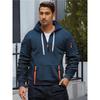 Men's Casual Half Zip Hoodie Multi Pocket Design Pullover Sweatshirt For Daily Wear
