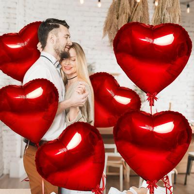 1-4PCS 32inch Foil Red Heart Balloon, Room Decorations Kit Party Props Decor Love Balloons Red Valentines Day Heart Balloons