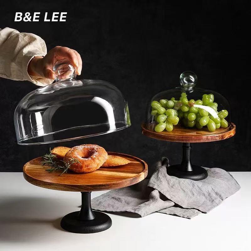 Acacia Wood High-Foot Dessert Tray