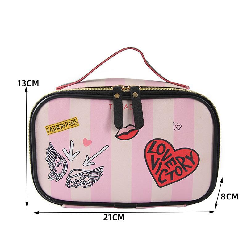

Шкіряна портативна жіноча косметичка Багатофункціональна туристична туалетно-косметична сумка для зберігання організованих сумок Водонепроникний жіночий чохол для макіяжу