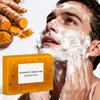 1pc 100g Turmeric Lemon Kojic Acid Handmade Soap, Natural Cleansing Soap Bar For Face And Body, Rich