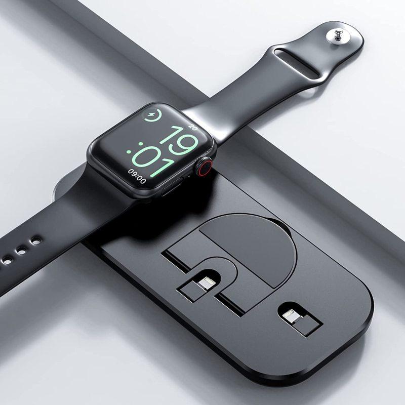 3-in-1 kabelloses Ladegerät, faltbare Schnellladestation für iPhone 14 13 12 11 Pro Max X XS XR 8 Plus Apple Watch 8 7 Airpods Pro