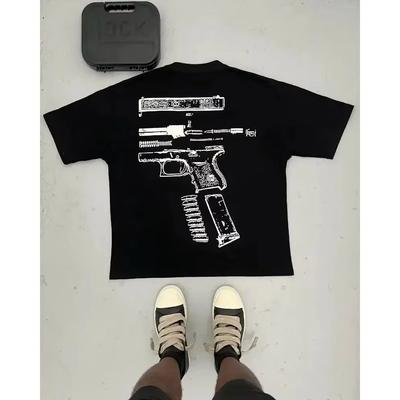 Heren T-shirts Y2K Shirt Harajuku Hip Hop in We Trust Grafische Print Ronde Hals Katoen Oversized T-shirt Gothic Korte Mouw Tops