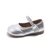 Girls Princess Shoes Small Leather Shoes 2025 Spring Children's Foreign Style Little Girl Silver Single Shoes Stage Mary Jane Ladyshoes