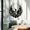 1pc Modern Phoenix Metal Wall Art Decor Home Gift Indoor Unique Halloween Christmas New Year