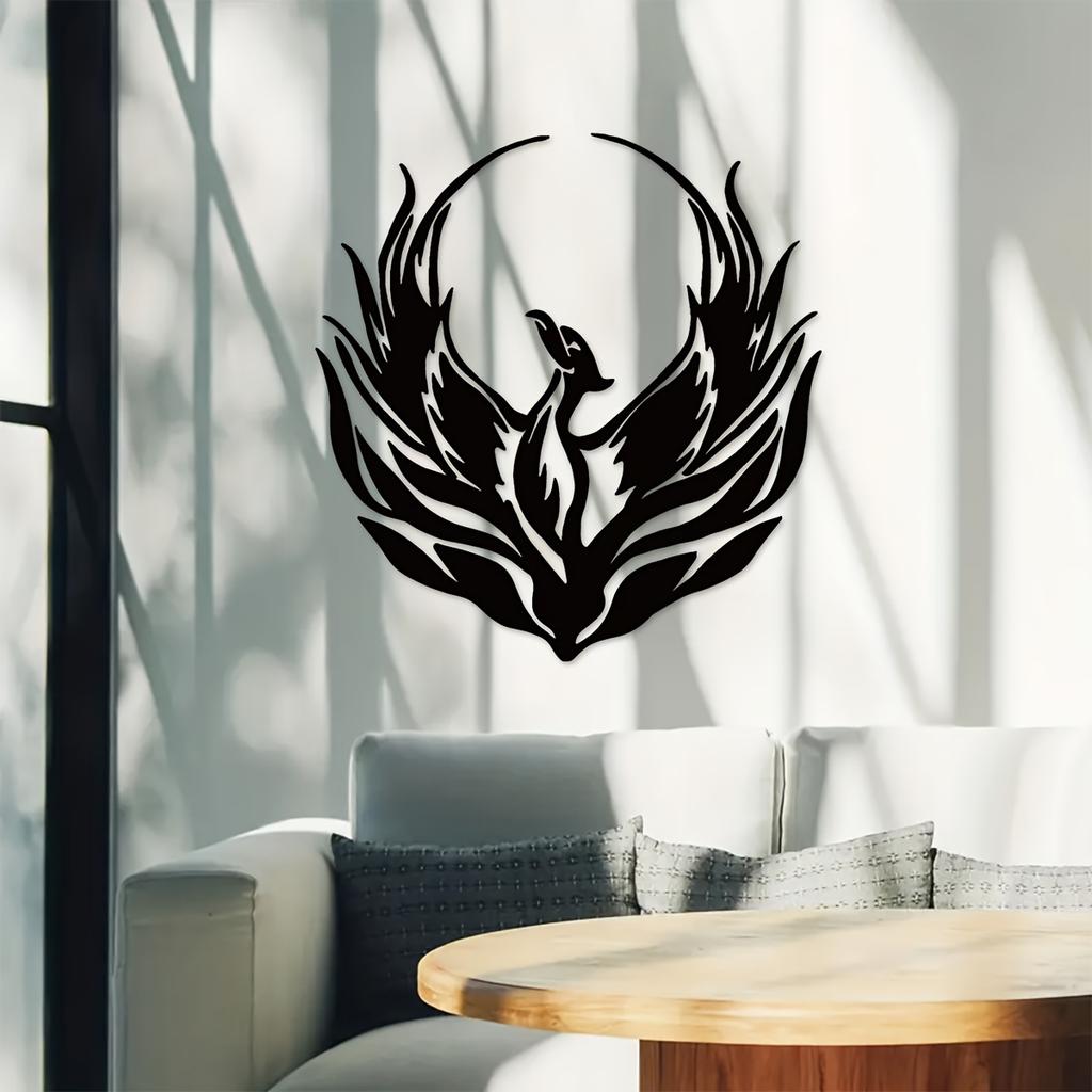 1pc Modern Phoenix Metal Wall Art Decor Home Gift Indoor Unique Halloween Christmas New Year