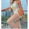 Danai Plus Size Open Crotch Erotic Stockings - Seductive Mesh Flirting Uniform Nightgown 9600
