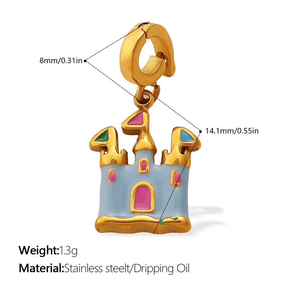 Fashion summer seaside wind DIY castle mushroom multi-element bikini buckle pendant cute enamel accessories