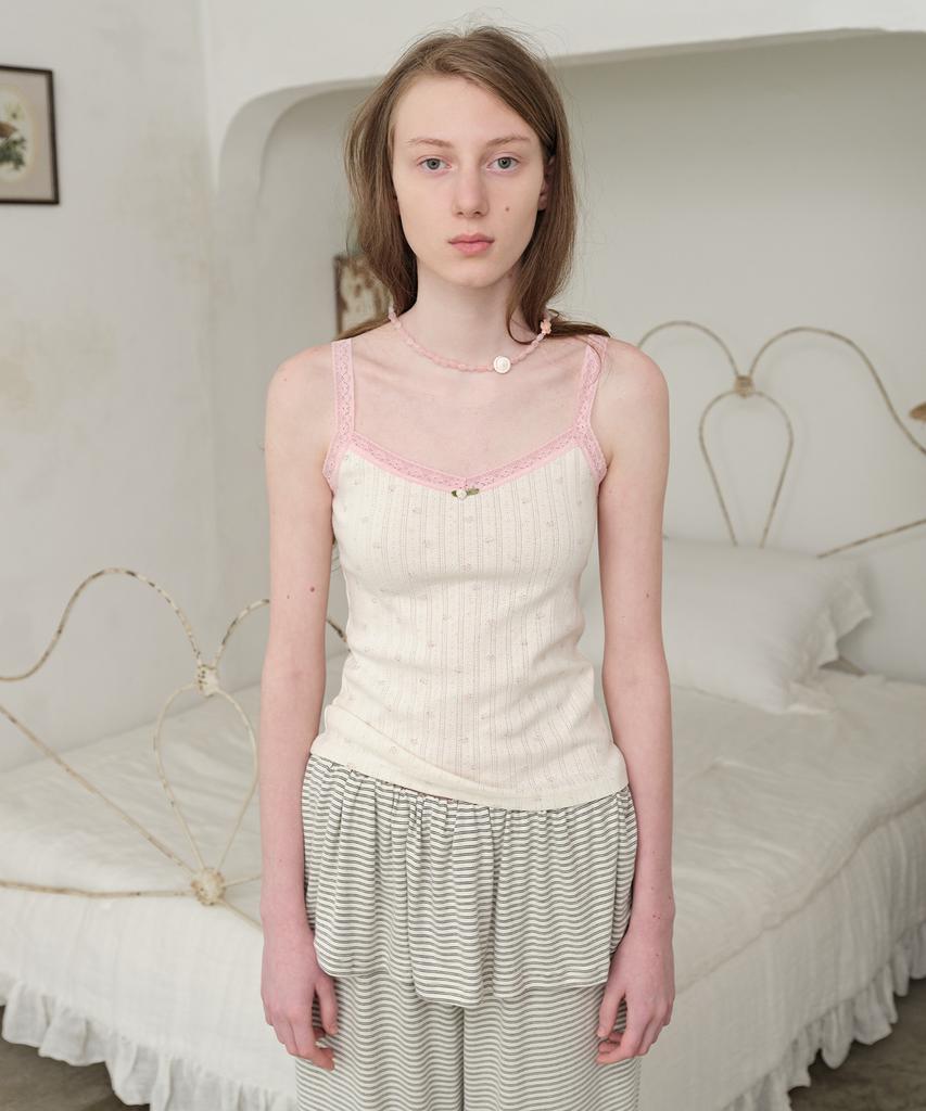 FUNFROMFUN Little Bloom Lace Top, Cream