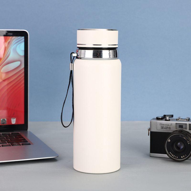 316 Stainless Steel Solar Kettle with Tea-Water Separation, Large Capacity Thermos Cup, Sports Water Bottle with Strap, Business Gift Water Cup