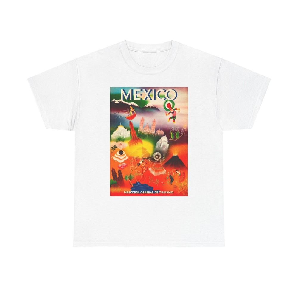 

Mexico Art Graphic T Shirt Vintage Unisex Heavy Cotton Tee Unisex T-Shirt XXL