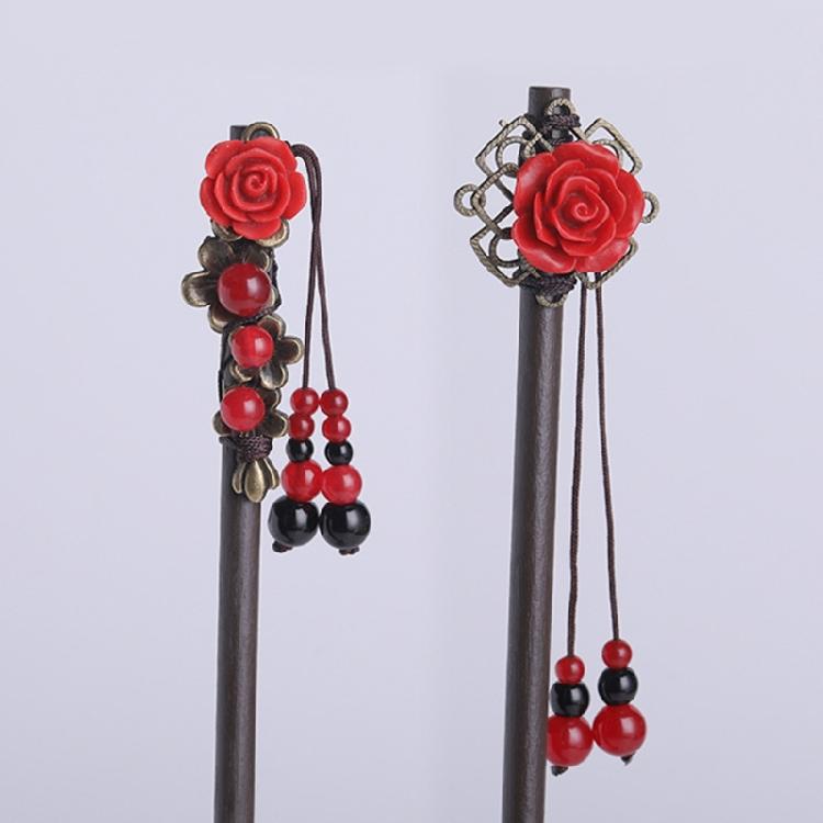 Elegant Dangling Hair Pin Hair Styling Accessory Classical Charm Wood Hair Stick For Fashionable and Traditional Costume