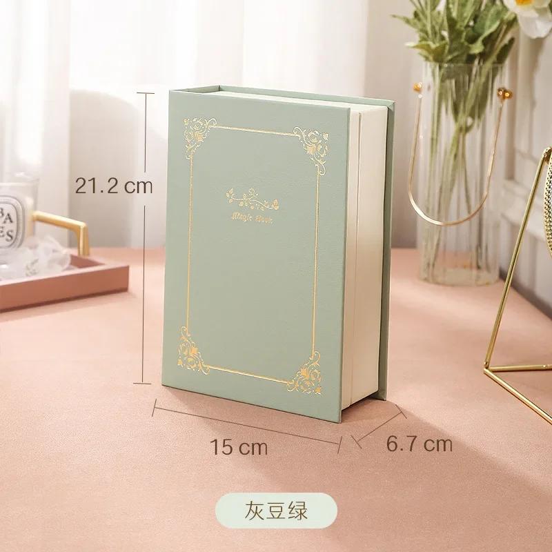 Vintage Flip Cover Book Shaped Jewelry Box for Earrings Ring Storage Holder Leather Travel Home Portable Jewelry Organizer Decor