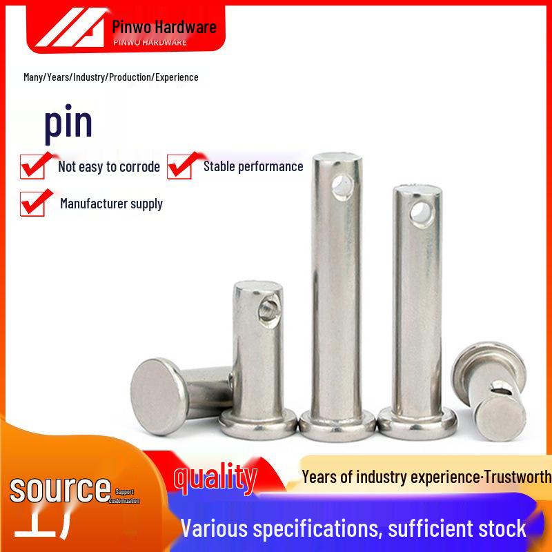 

304 Stainless Steel Flat Head Dowel Pins with Hole Positioning, Type B M5*18