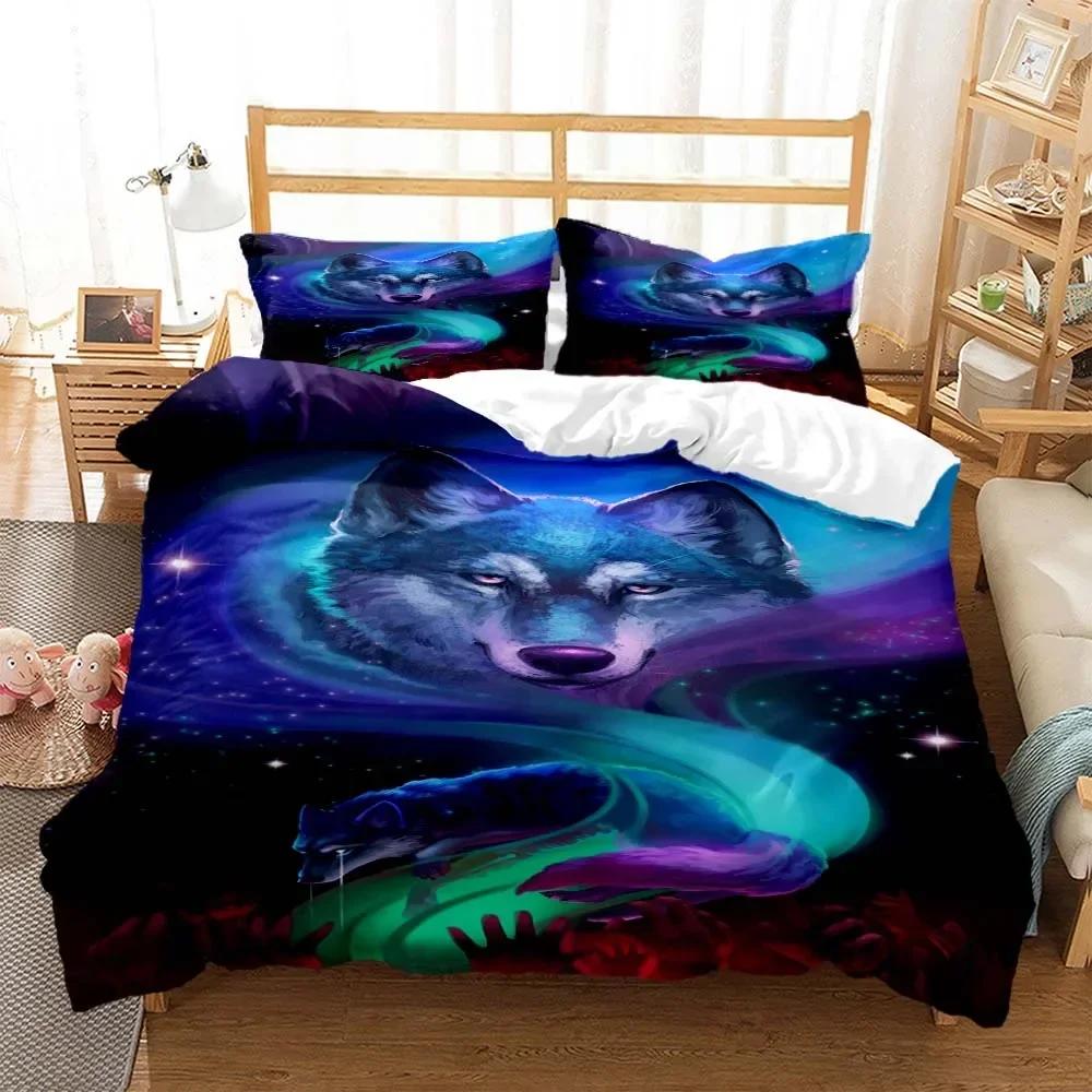 Wolf Digitaldruck Bequemer Bettdeckenbezug Kissenbezug Bettwäscheset Kinder Schlafzimmer Dekoration Heimtextil