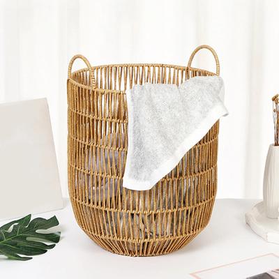 1 STÜCK Wäschekorb Schmutzwäsche Wäscheaufbewahrungskorb Holz Rattan Spielzeug Organizer Zuhause Tragbarer Kleinkram Aufbewahrungsbehälter Tumbler
